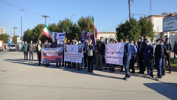 کارگران آبفای خرمشهر تجمع کردند/ این بار برای تشکر