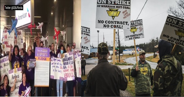 اعتصاب کارگران از فرودگاه تا معادن ایالات متحده را فرا گرفت