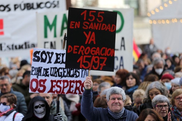 راهپیمایی هزاران نفر از کارکنان بخش درمان اسپانیا برای عدالت پرداختی