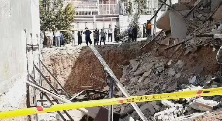 ساختمان ۳ طبقه در کرمانشاه فرو ریخت